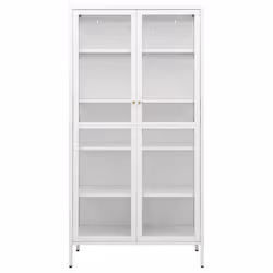 Vetrina Bianca 90x40x180 cm in Acciaio e Vetro Temperatocod mxl 79896