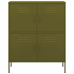 vidaXL Armadietto Verde Oliva 80x35x101,5 cm in Acciaio - Vista aggiuntiva 3