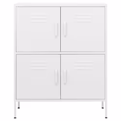 vidaXL Armadietto Bianco 80x35x101,5 cm in Acciaio - Vista aggiuntiva 3