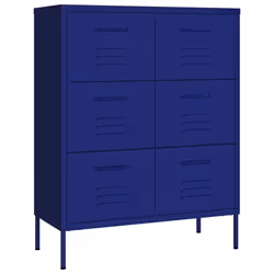 vidaXL Cassettiera Blu Marino 80x35x101,5 cm in Acciaio - Vista aggiuntiva 2