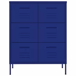 vidaXL Cassettiera Blu Marino 80x35x101,5 cm in Acciaio - Vista aggiuntiva 3
