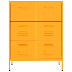 vidaXL Cassettiera Giallo Senape 80x35x101,5 cm in Acciaio - Vista aggiuntiva 3