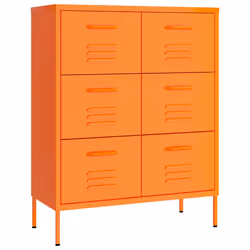 vidaXL Cassettiera Arancione 80x35x101,5 cm in Acciaio - Vista aggiuntiva 2