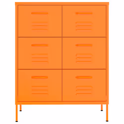 vidaXL Cassettiera Arancione 80x35x101,5 cm in Acciaio - Vista aggiuntiva 3