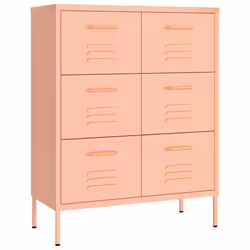 vidaXL Cassettiera Rosa 80x35x101,5 cm in Acciaio - Vista aggiuntiva 2