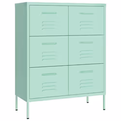 vidaXL Cassettiera Menta 80x35x101,5 cm in Acciaio - Vista aggiuntiva 2