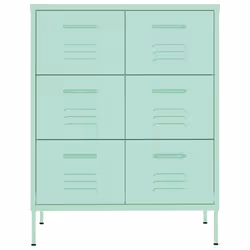vidaXL Cassettiera Menta 80x35x101,5 cm in Acciaio - Vista aggiuntiva 3