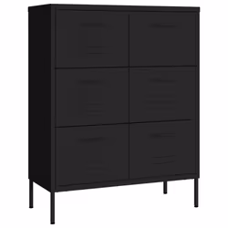 vidaXL Cassettiera Nera 80x35x101,5 cm in Acciaio - Vista aggiuntiva 2