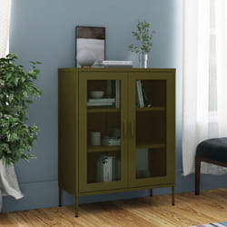 Armadietto in acciaio dotato di 2 ante in rete stile industrial vari colori colore : Verde Oliva