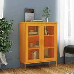 vidaXL Armadio portaoggetti Giallo Senape 80x35x101,5 cm Acciaio