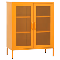 vidaXL Armadio portaoggetti Giallo Senape 80x35x101,5 cm Acciaio - Vista aggiuntiva 2