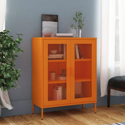 Armadietto in acciaio dotato di 2 ante in rete stile industrial vari colori colore : Arancione