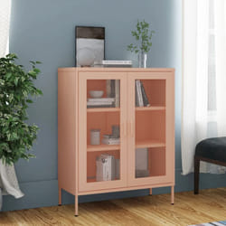 Armadietto in acciaio dotato di 2 ante in rete stile industrial vari colori colore : Rosa