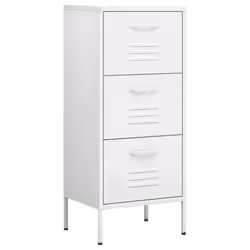 vidaXL Armadietto Bianco 42,5x35x101,5 cm in Acciaio - Vista aggiuntiva 2