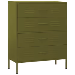 vidaXL Cassettiera Verde Oliva 80x35x101,5 cm in Acciaio - Vista aggiuntiva 2