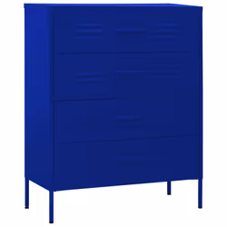 vidaXL Cassettiera Blu Marino 80x35x101,5 cm in Acciaio - Vista aggiuntiva 2