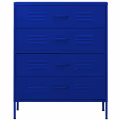 vidaXL Cassettiera Blu Marino 80x35x101,5 cm in Acciaio - Vista aggiuntiva 3