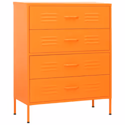 vidaXL Cassettiera Arancione 80x35x101,5 cm in Acciaio - Vista aggiuntiva 2