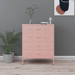 vidaXL Cassettiera Rosa 80x35x101,5 cm in Acciaio