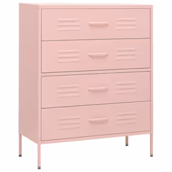 vidaXL Cassettiera Rosa 80x35x101,5 cm in Acciaio - Vista aggiuntiva 2