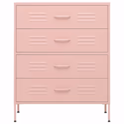 vidaXL Cassettiera Rosa 80x35x101,5 cm in Acciaio - Vista aggiuntiva 3