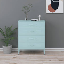 vidaXL Cassettiera Menta 80x35x101,5 cm in Acciaio