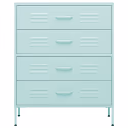 vidaXL Cassettiera Menta 80x35x101,5 cm in Acciaio - Vista aggiuntiva 3