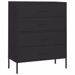 vidaXL Cassettiera Nera 80x35x101,5 cm in Acciaio - Vista aggiuntiva 2