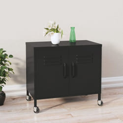 Armadietto con 2 ante 60x35x49 cm in Acciaio con ruote vari colori colore : Nero