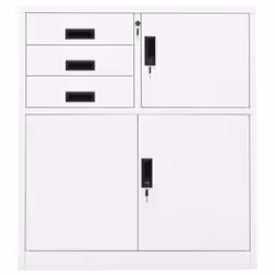 VidaXL 336405 schedario e accessori Acciaio Bianco - Vista aggiuntiva 2