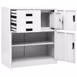 VidaXL 336405 schedario e accessori Acciaio Bianco - Vista aggiuntiva 6
