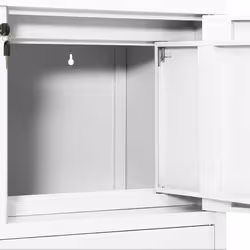 VidaXL 336405 schedario e accessori Acciaio Bianco - Vista aggiuntiva 7