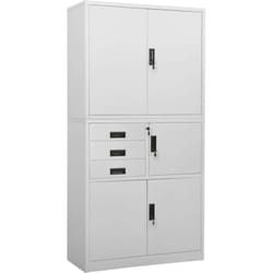 Mobile Moderno, Armadio per Ufficio Grigio Chiaro 90x40x180 cm in Acciaio Vidaxl 2596