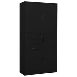 VidaXL 336415 schedario e accessori Acciaio Nero