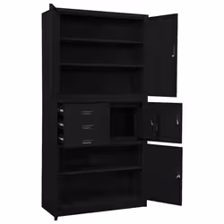 VidaXL 336415 schedario e accessori Acciaio Nero - Vista aggiuntiva 5