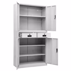 VidaXL 336418 schedario e accessori Acciaio Grigio chiaro - Vista aggiuntiva 6