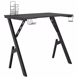vidaXL Scrivania da Gaming con Gambe a Y Nera 90x60x75 cm - Vista aggiuntiva 2