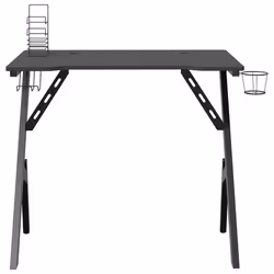 vidaXL Scrivania da Gaming con Gambe a Y Nera 90x60x75 cm - Vista aggiuntiva 3