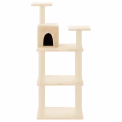 vidaXL Albero per Gatti con Tiragraffi in Sisal Crema 118,5 cm - Vista aggiuntiva 3