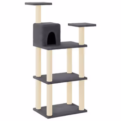 vidaXL Albero per Gatti con Tiragraffi in Sisal Grigio Scuro 118,5 cm - Vista aggiuntiva 2