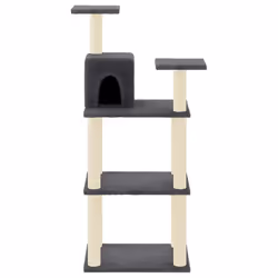 vidaXL Albero per Gatti con Tiragraffi in Sisal Grigio Scuro 118,5 cm - Vista aggiuntiva 3