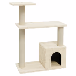 vidaXL Albero per Gatti con Tiragraffi in Sisal Crema 70 cm - Vista aggiuntiva 2