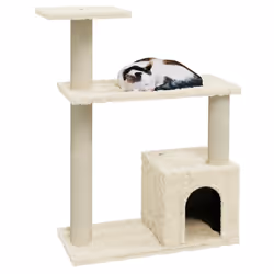 vidaXL Albero per Gatti con Tiragraffi in Sisal Crema 70 cm - Vista aggiuntiva 3