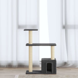 Tiragraffi per gatti, Albero per Gatti con Tiragraffi in Sisal Grigio Scuro 70 cm Vidaxl