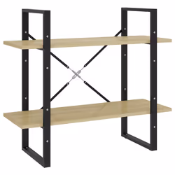 vidaXL Libreria 2 Ripiani Rovere Sonoma 80x30x70 cm Legno Multistrato - Vista aggiuntiva 2