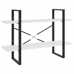 vidaXL Libreria a 2 Ripiani Bianca 100x30x70 cm in Legno Multistrato - Vista aggiuntiva 2