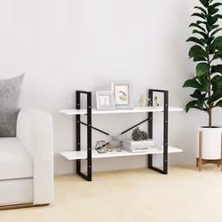 vidaXL Libreria a 2 Ripiani Bianca 100x30x70 cm in Legno Multistrato - Vista aggiuntiva 3