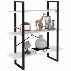 vidaXL Libreria Bianca 100x30x105 cm in Legno Multistrato - Vista aggiuntiva 3