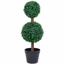 Questa pianta artificiale di bosso aggiunge un tocco di verde a qualsiasi spazio e l'esclusiva forma di doppia palla è pensat ...