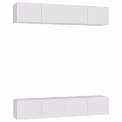 vidaXL Mobili TV 4 pz Bianchi 80x30x30 cm in Legno Multistrato - Vista aggiuntiva 2
